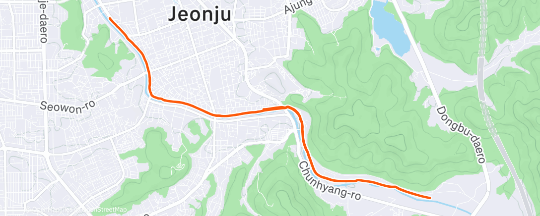 Map of the activity, Morning Run