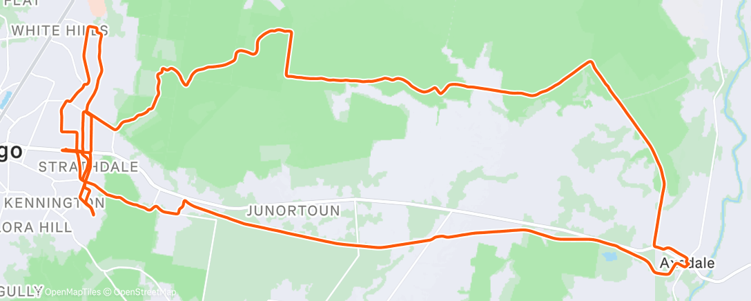 Map of the activity, Lunch Ride
