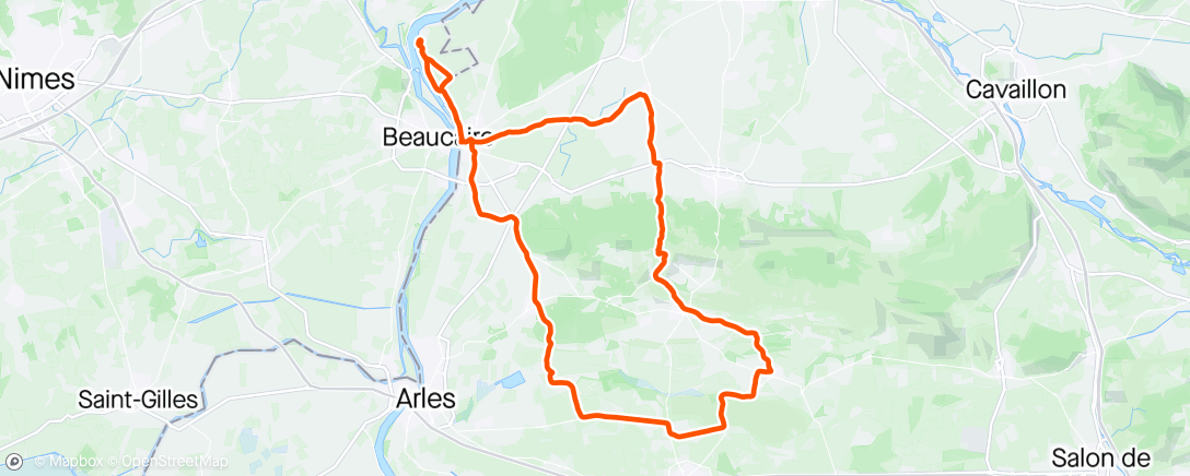 Map of the activity, Sortie vélo le midi