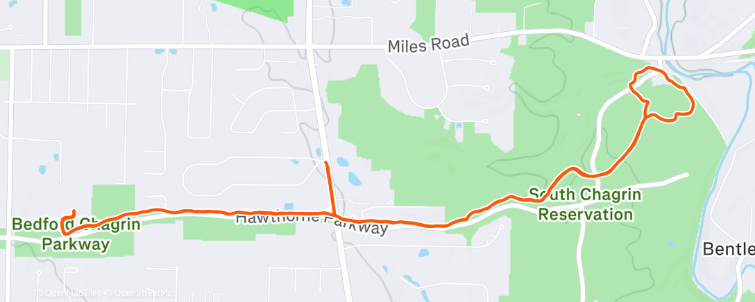 Map of the activity, Afternoon Run