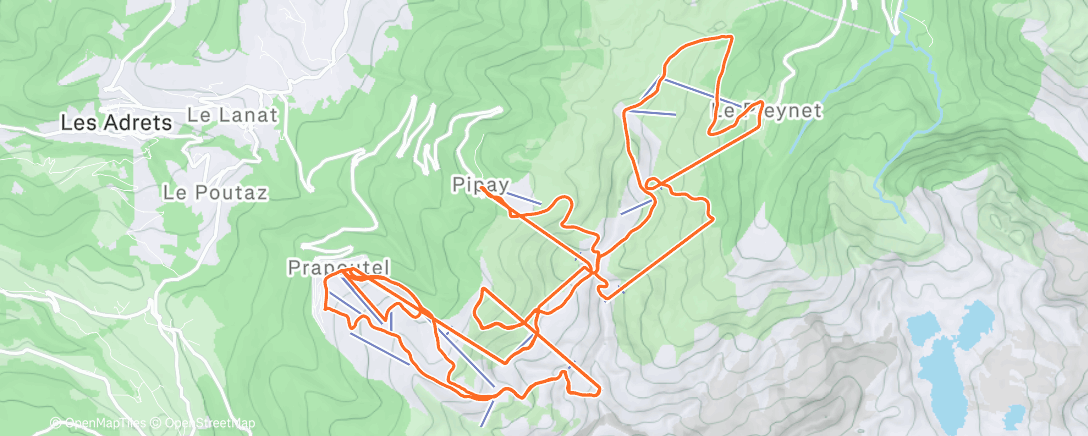 Map of the activity, Ski alpin le matin
