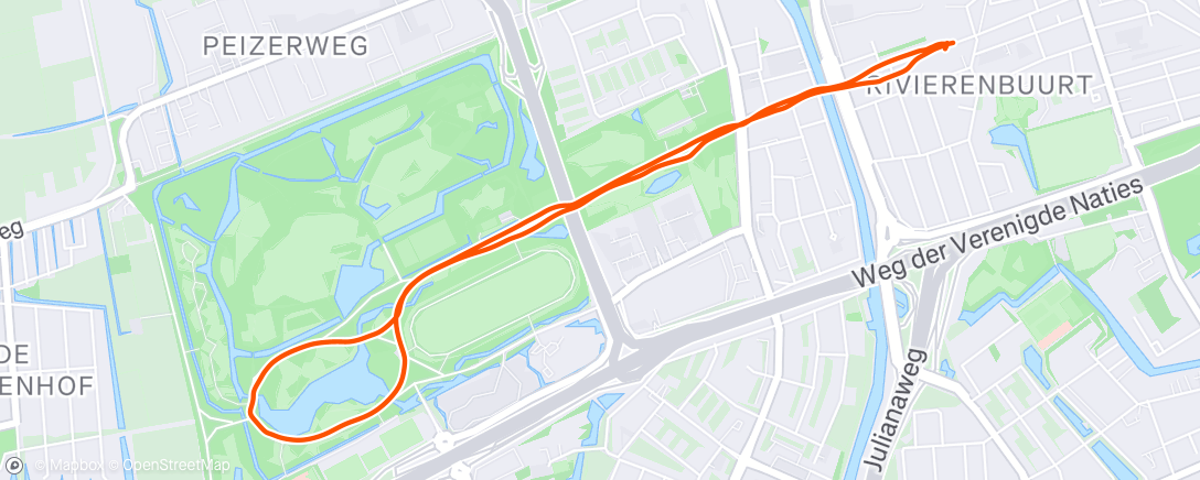 Map of the activity, Avondloop net Jacques