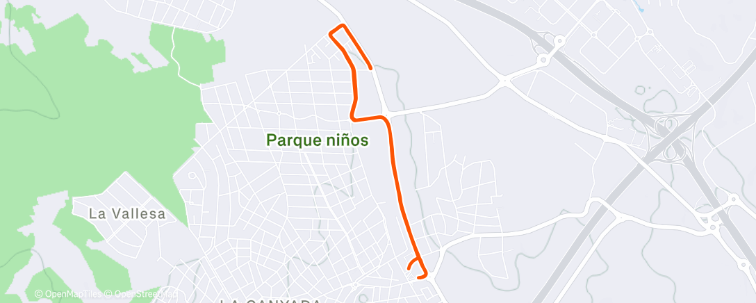 Map of the activity, Evening Run
