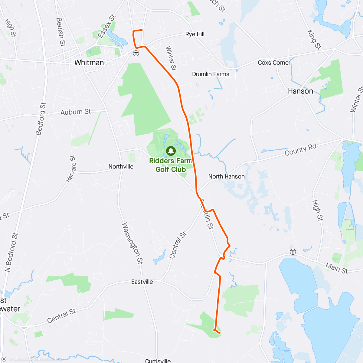 Map of the activity, Night Ride