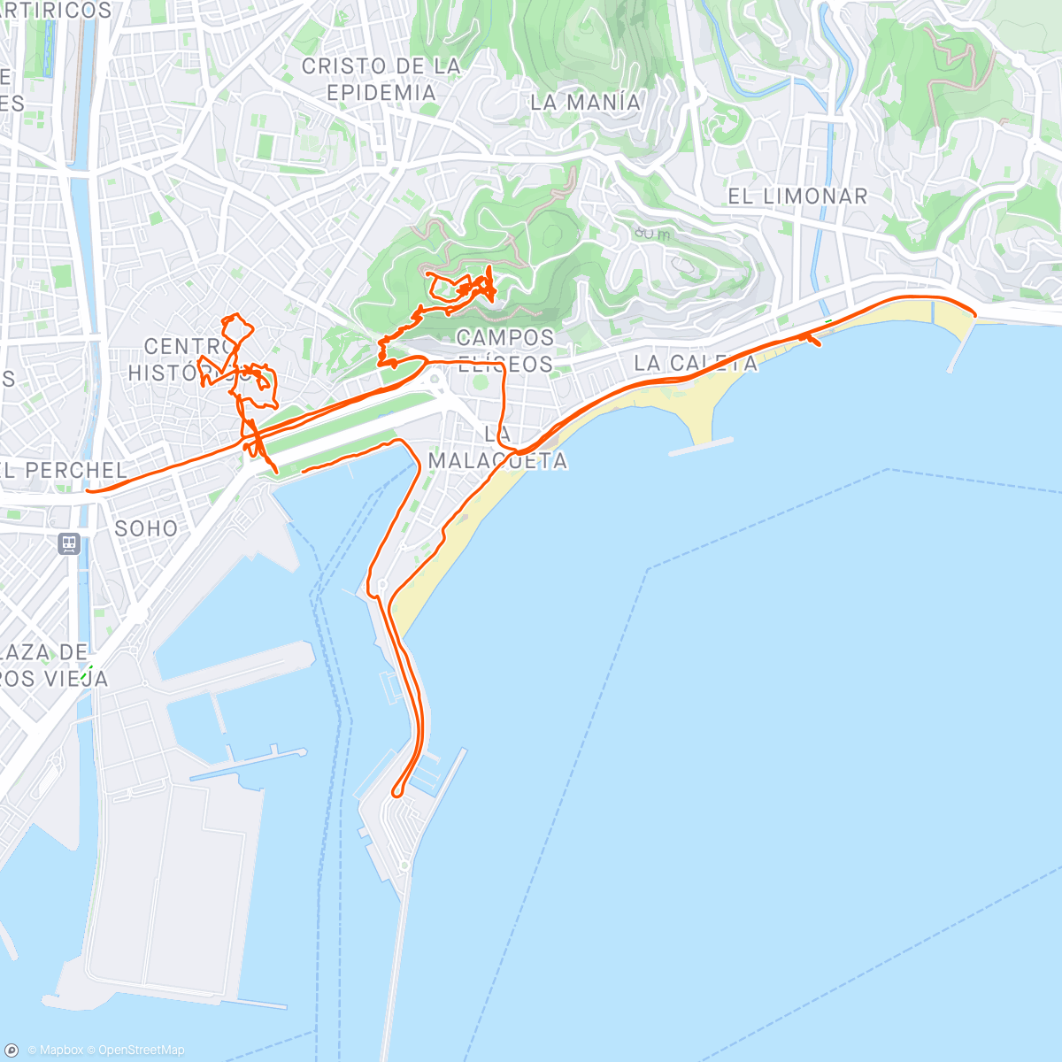 Map of the activity, Tour de Malaga
