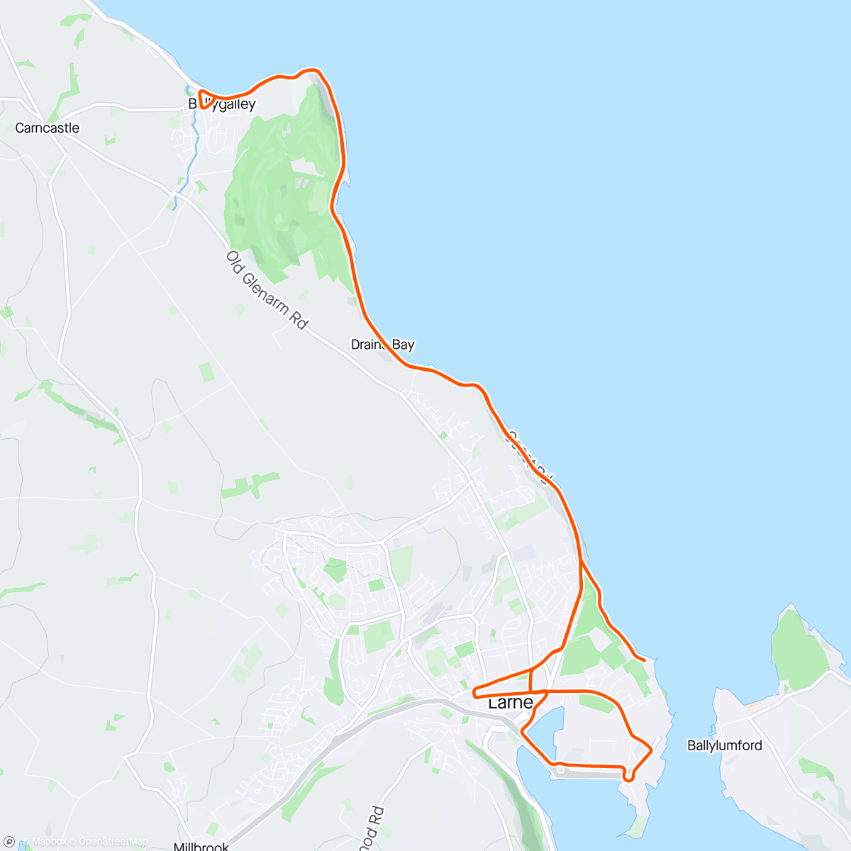 Map of the activity, Antrim Coast Half Marathon - 7th in 62'01 🇬🇧