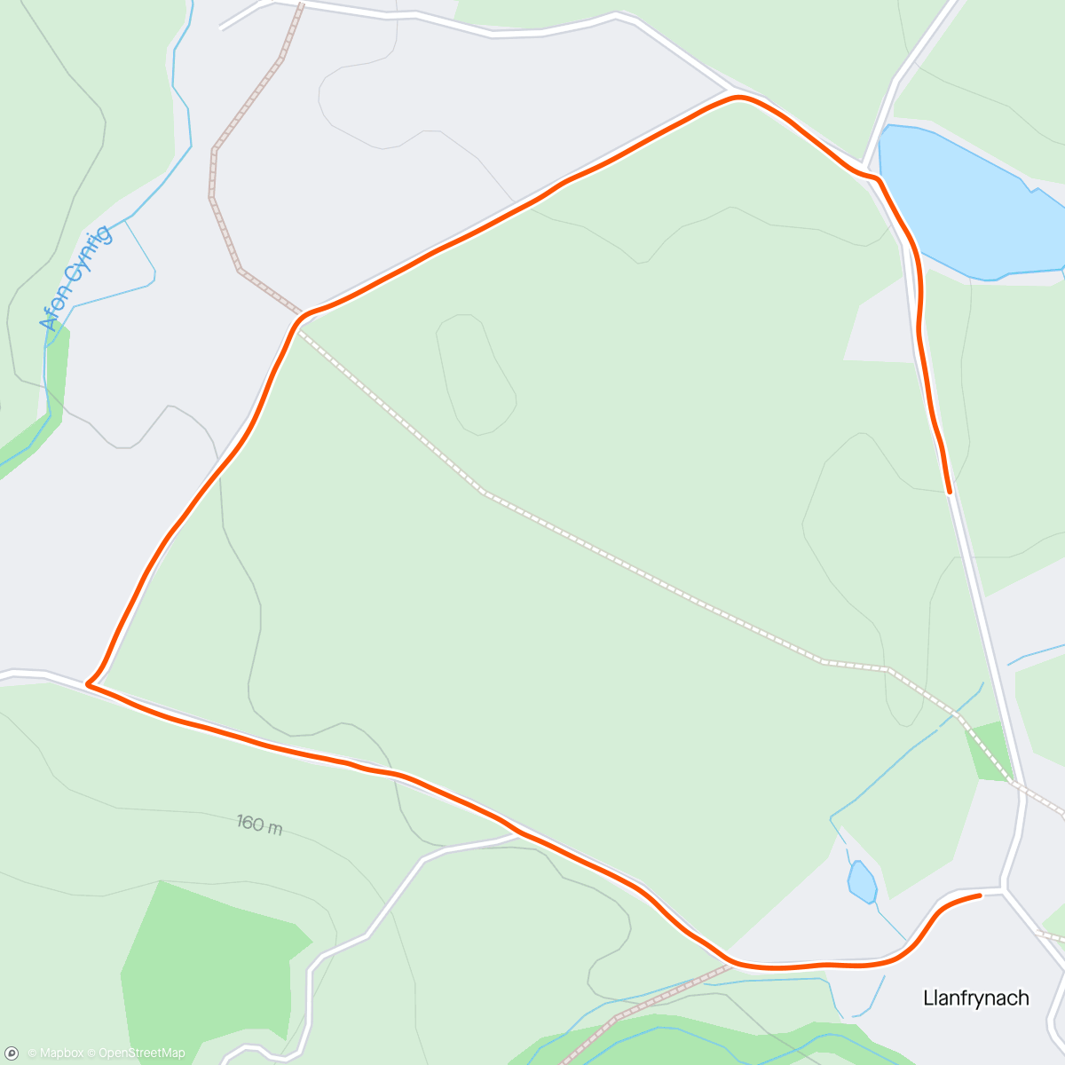 Map of the activity, Standard ride to park