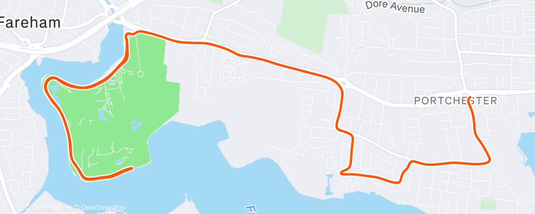Map of the activity, Christmas parkrun +5k