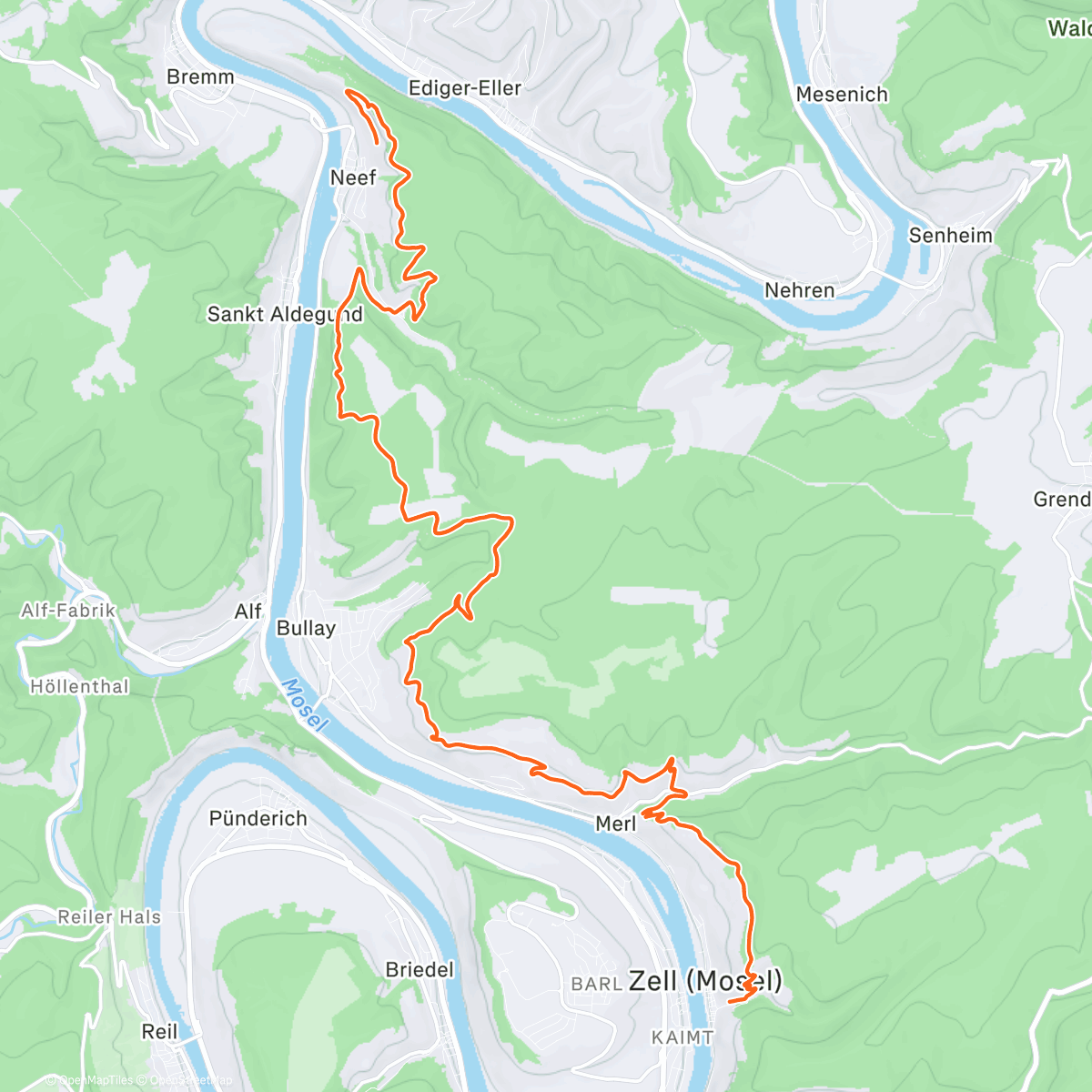 Map of the activity, Moselsteig Etappe 15