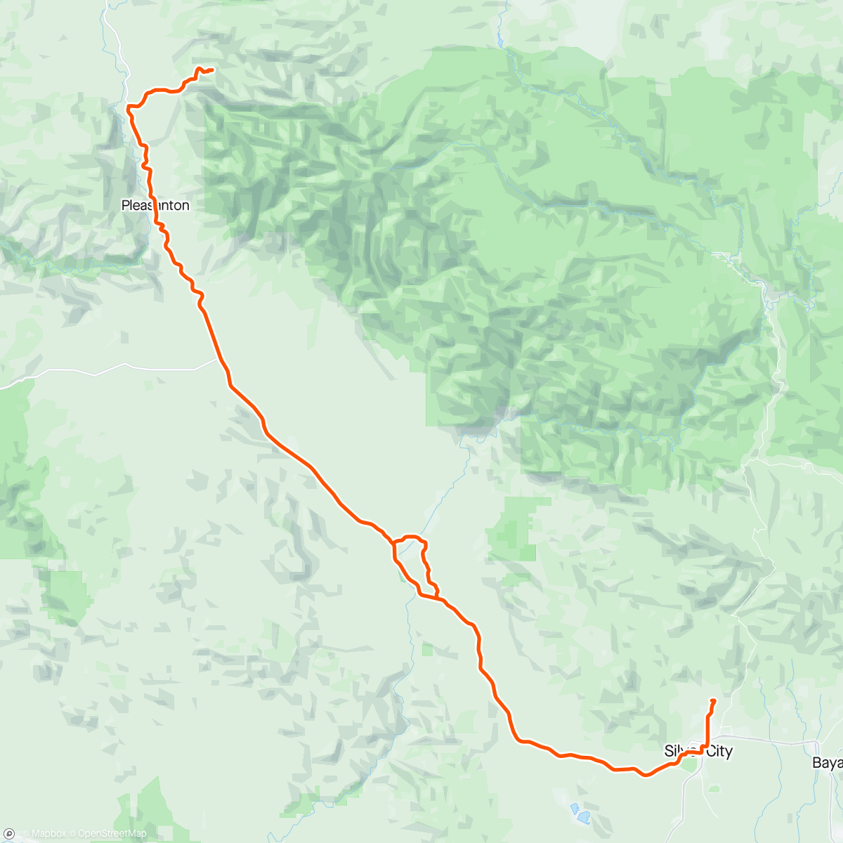 Map of the activity, Tour of the Gila - Mogollon