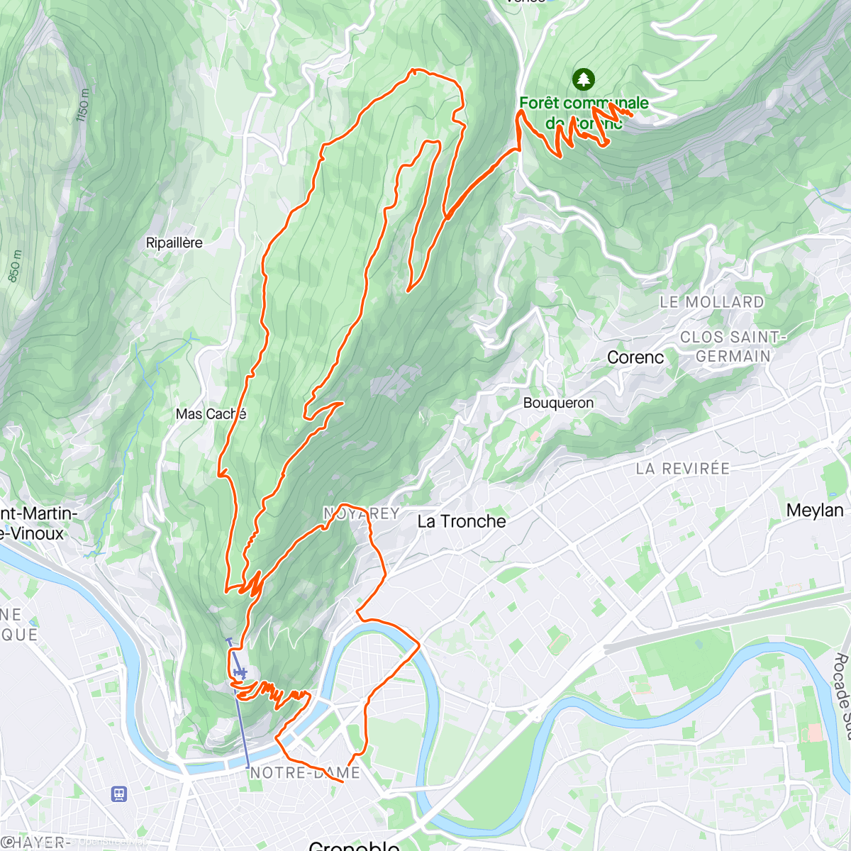 Map of the activity, Petite variante en revenant du st Eynard.