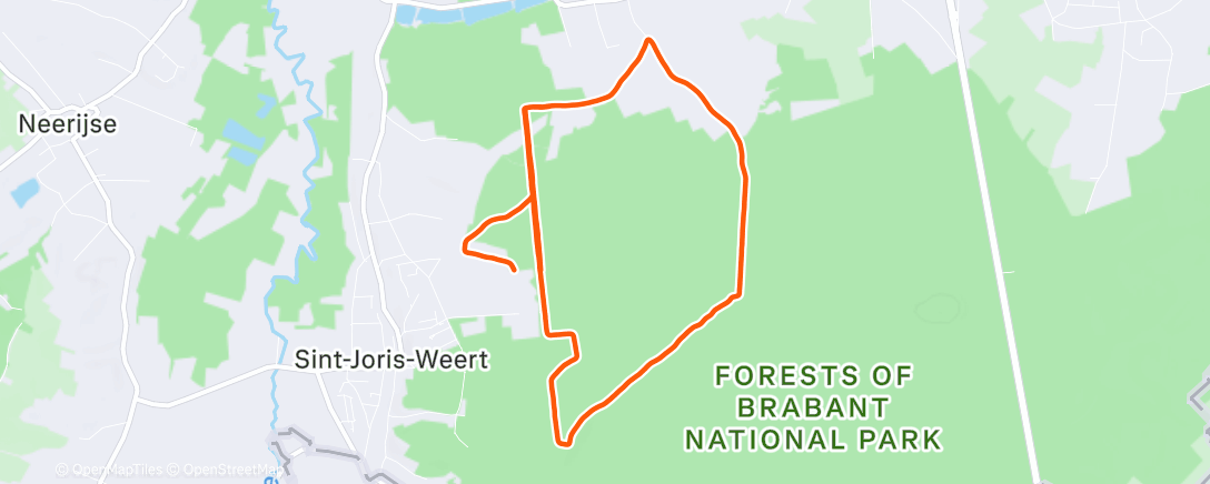 Map of the activity, Afternoon Run