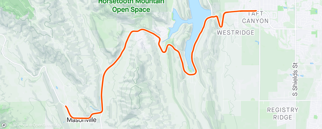 Map of the activity, Horsetooth TT #1
