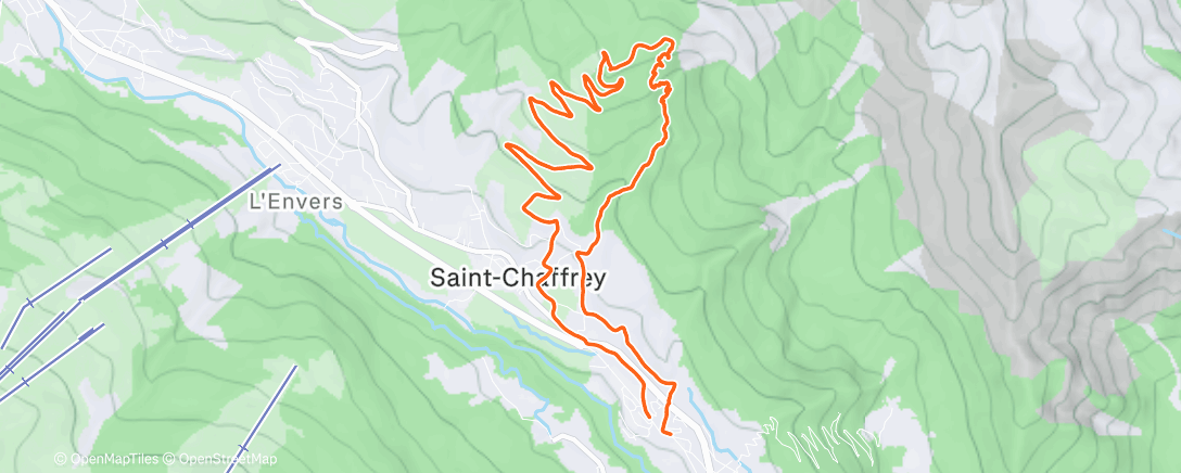 Map of the activity, Trail le midi