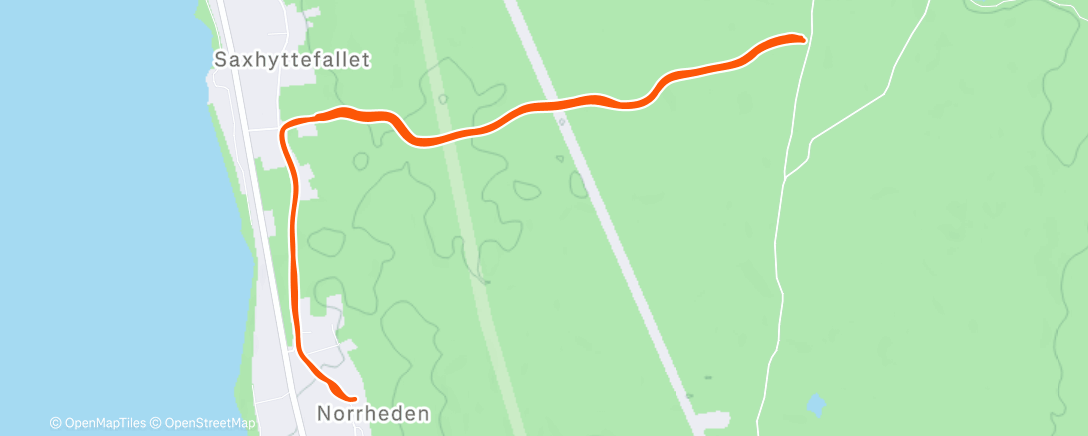 Map of the activity, 3x2km tröskel i motlut
