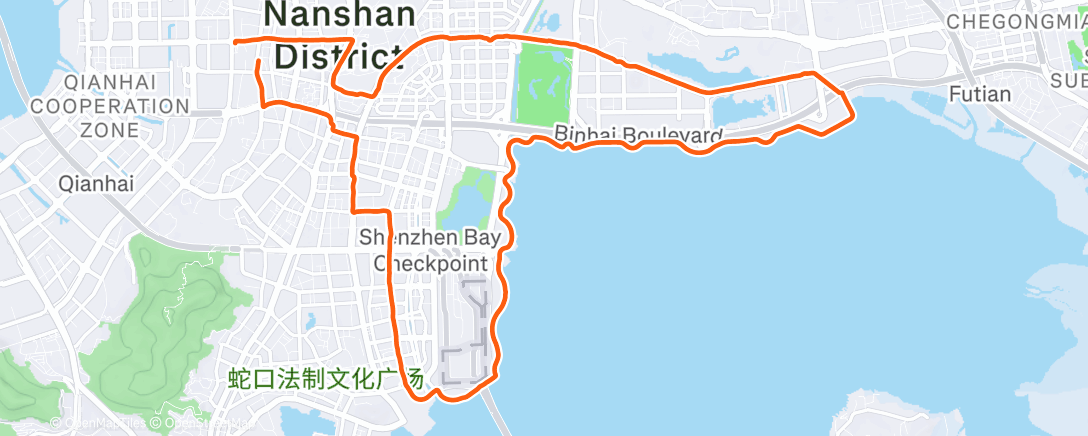 Map of the activity, Evening Ride