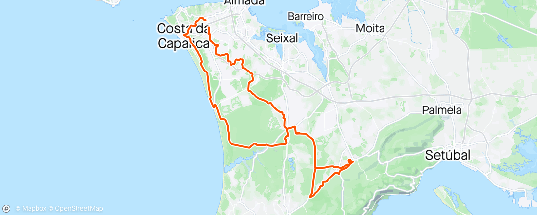 Map of the activity, Volta de bicicleta de gravel vespertina
