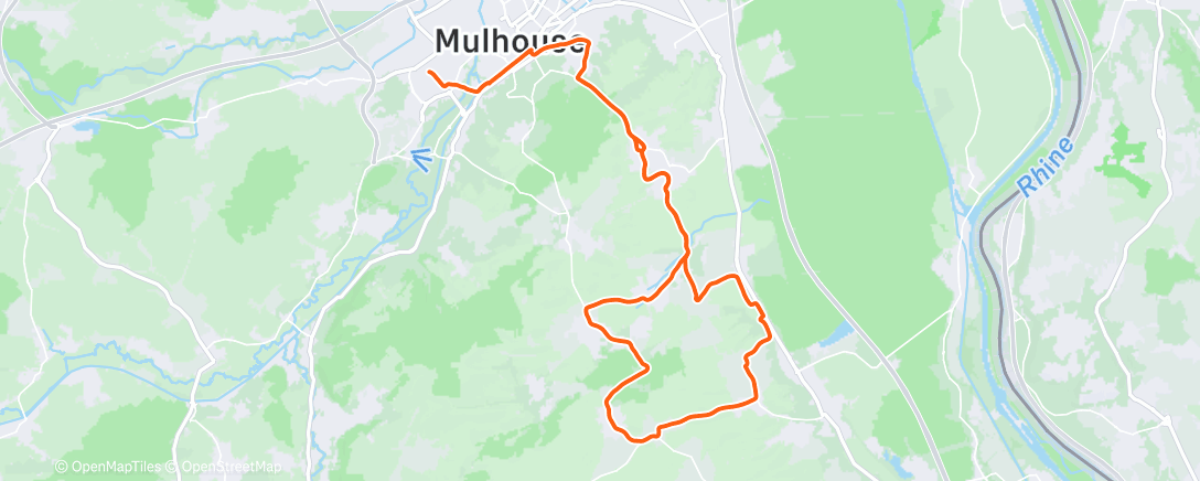 Map of the activity, Sortie vélo le matin