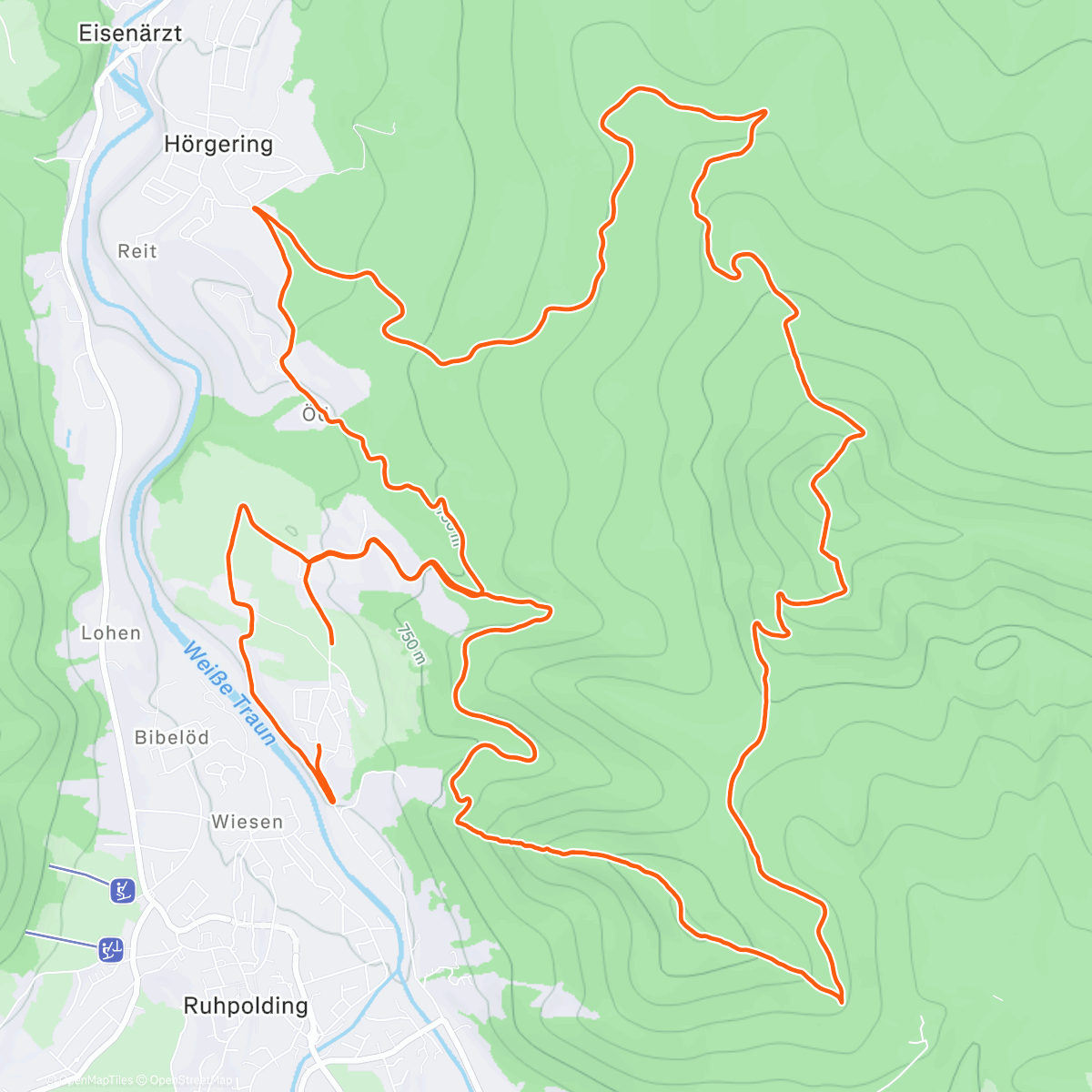 Map of the activity, Endurance run