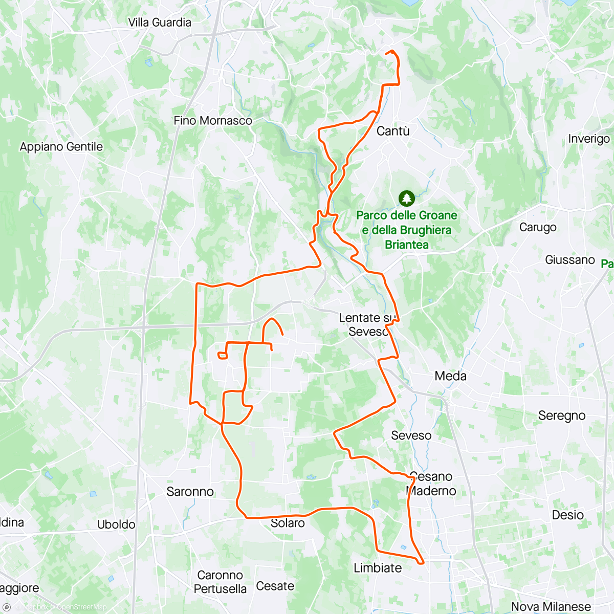 活动地图，Giro pomeridiano