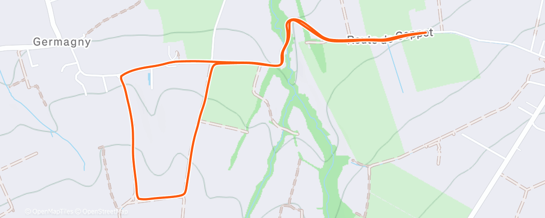 Map of the activity, Afternoon Trail Run