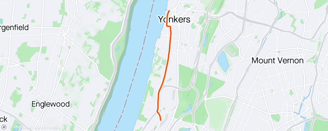 Map of the activity, Riding Home from Yonkers MetroNorth