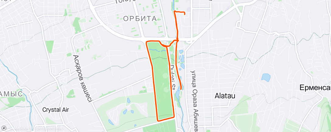 Map of the activity, Утренний забег