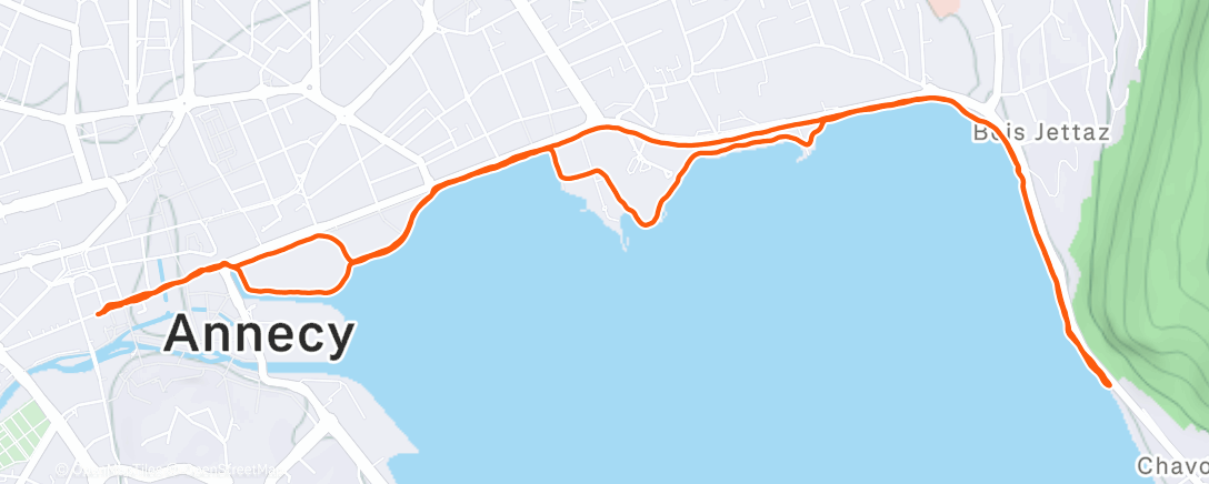Map of the activity, Course à pied le matin