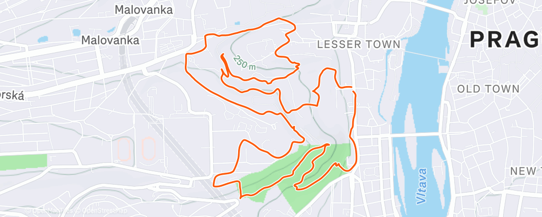 Map of the activity, Lunch Trail Run