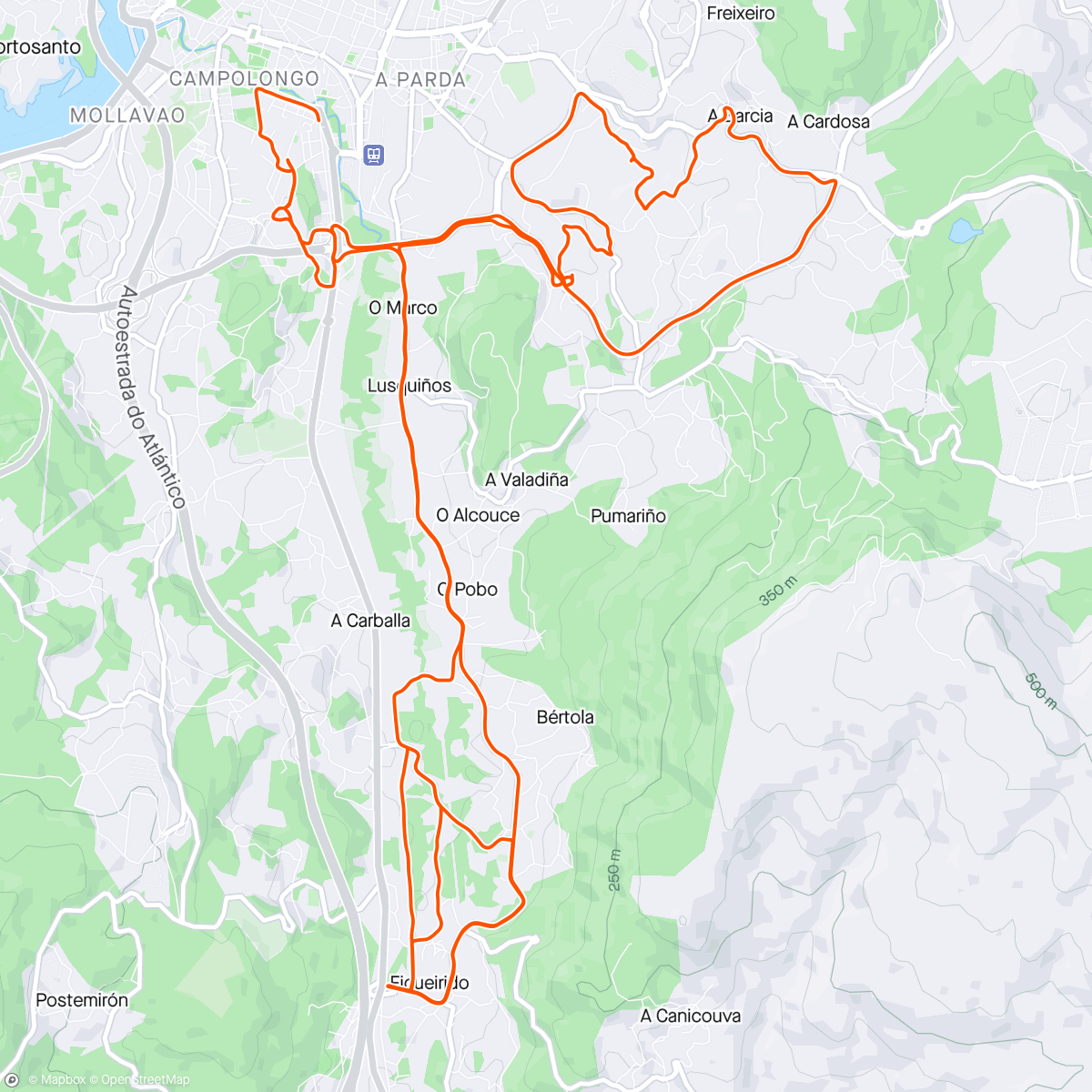 Mappa dell'attività Bicicleta por la mañana