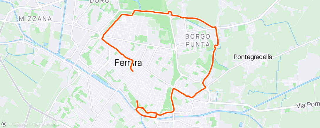 Map of the activity, Corsa miracle morning 🥶