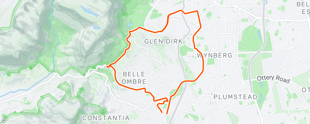 Map of the activity, Afternoon Ride Canterbury Drive 🇿🇦