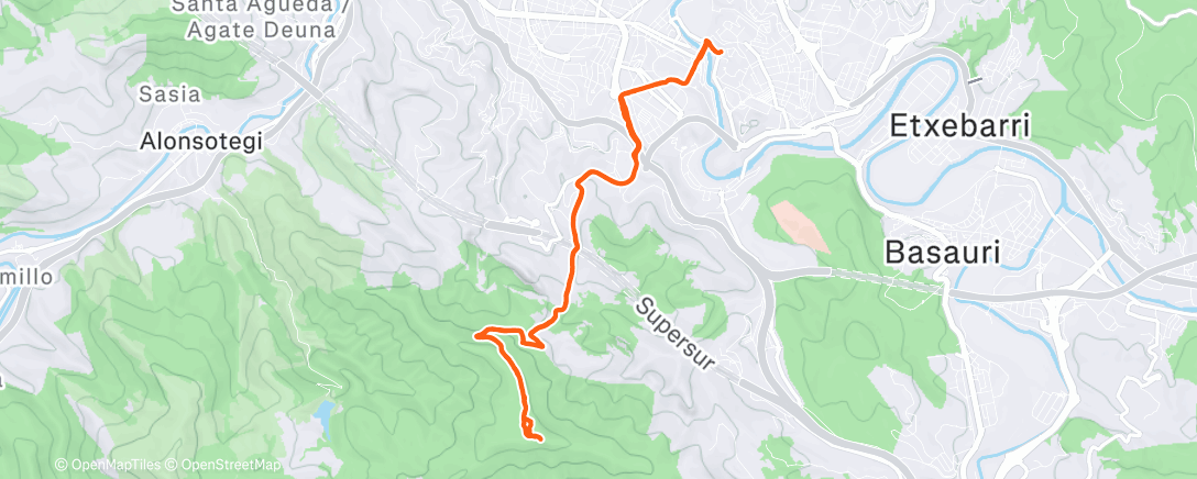 Map of the activity, Pagasarri