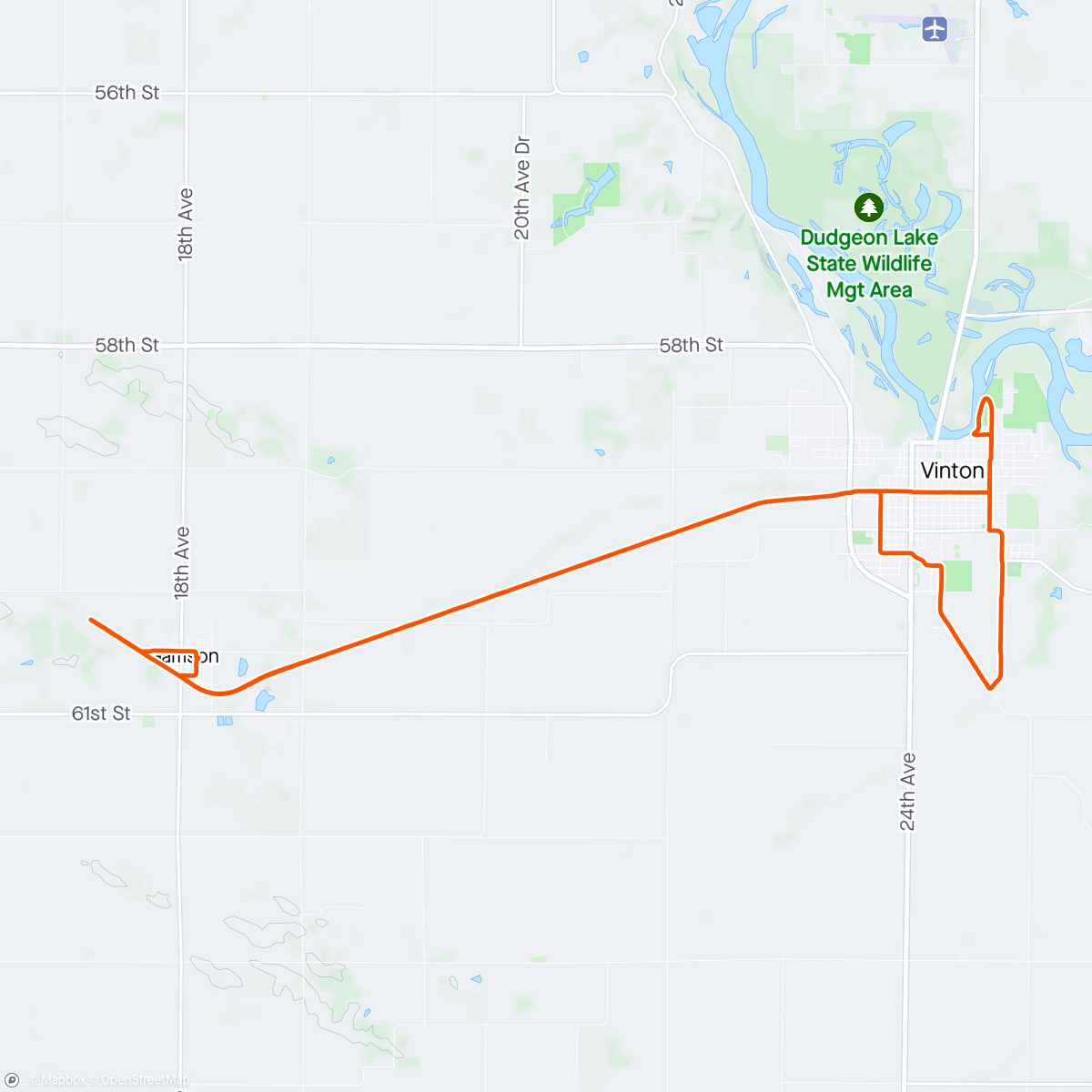 Map of the activity, Test ride