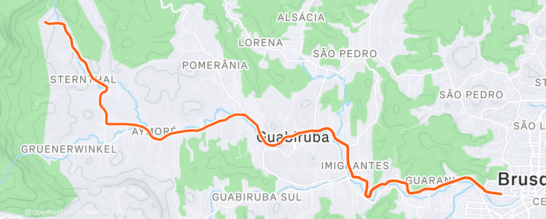 Map of the activity, Pedalada de mountain bike matinal
