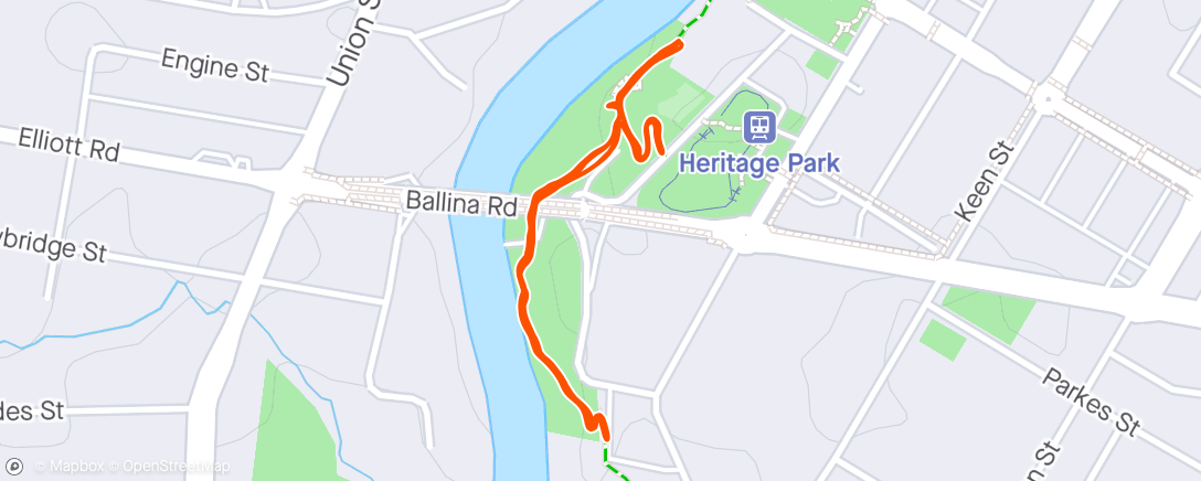 Map of the activity, Lisnore parkrun