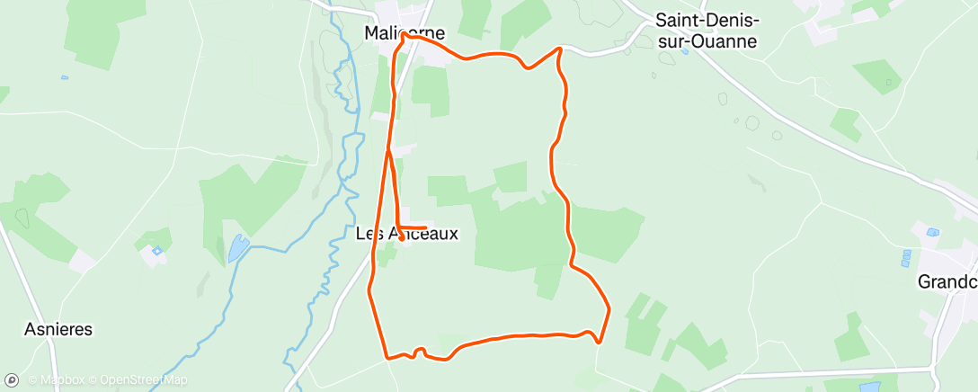 Map of the activity, Course à pied dans l'après-midi
