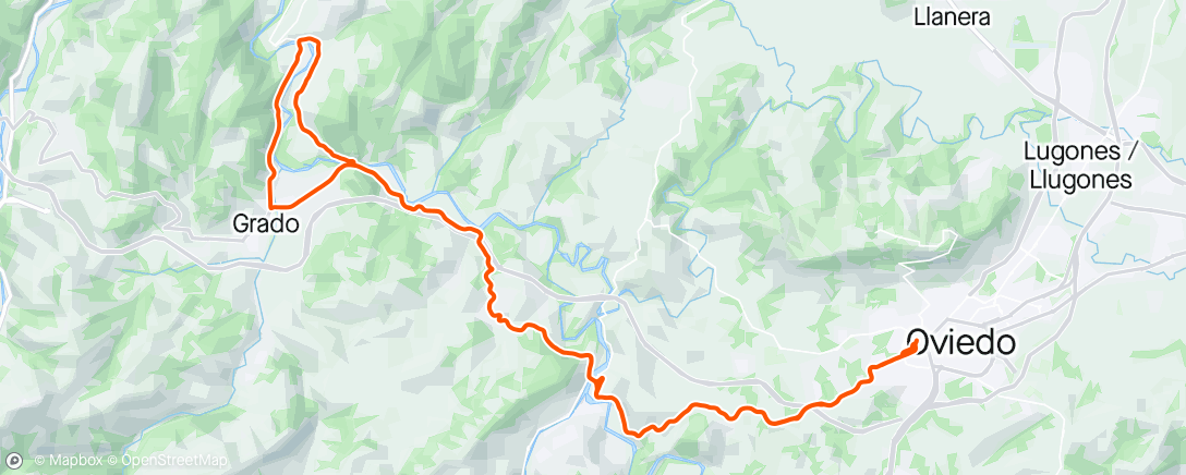 Mapa da atividade, Ciclismo por la tarde