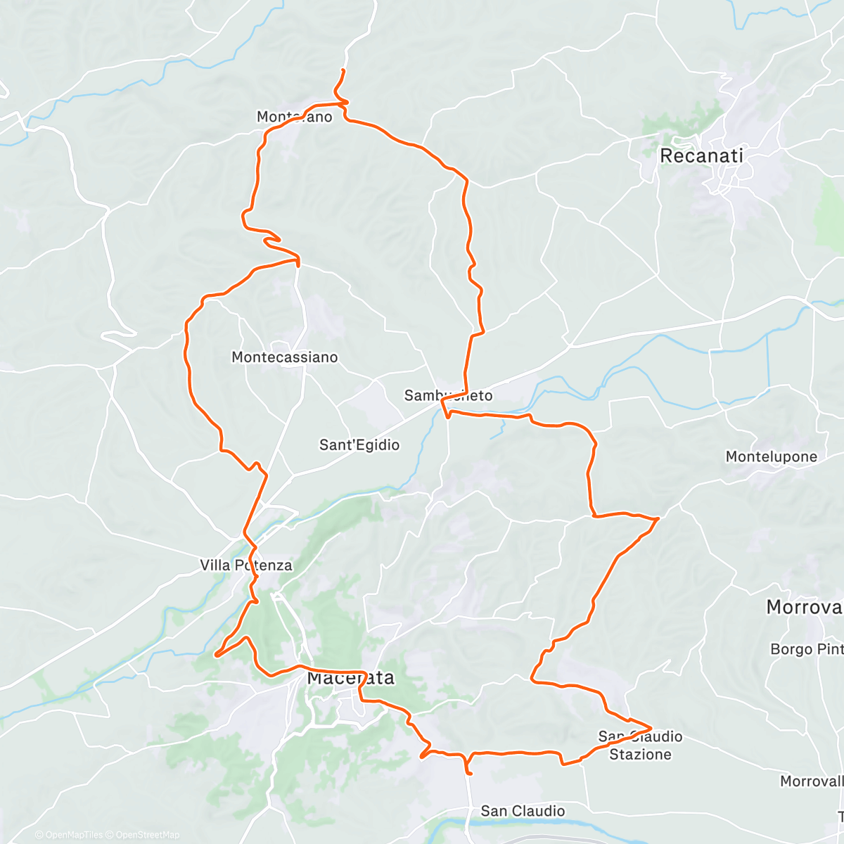 Map of the activity, Fosso delle Cervare San Claudio e Cimarella