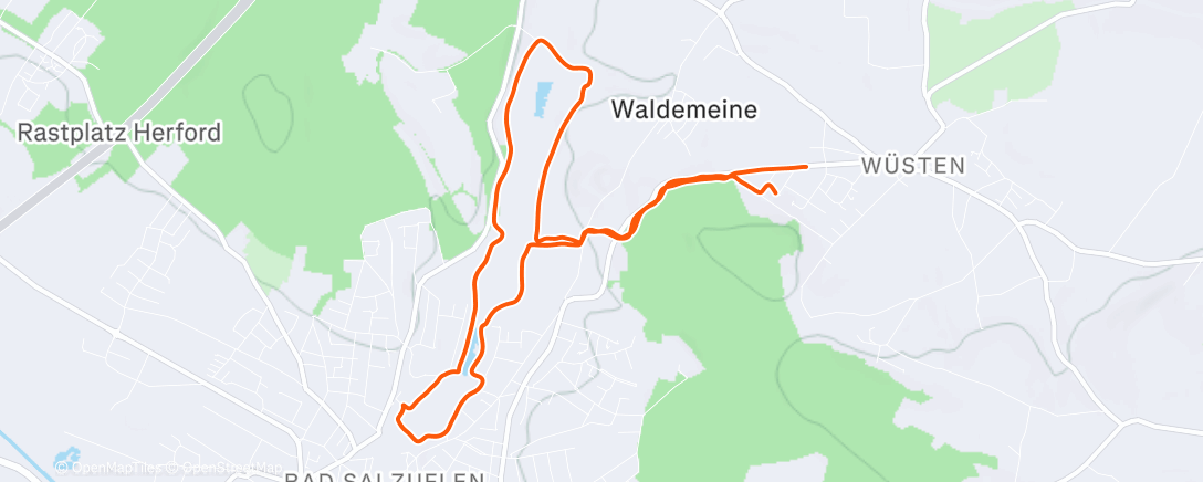 Map of the activity, Afternoon Run