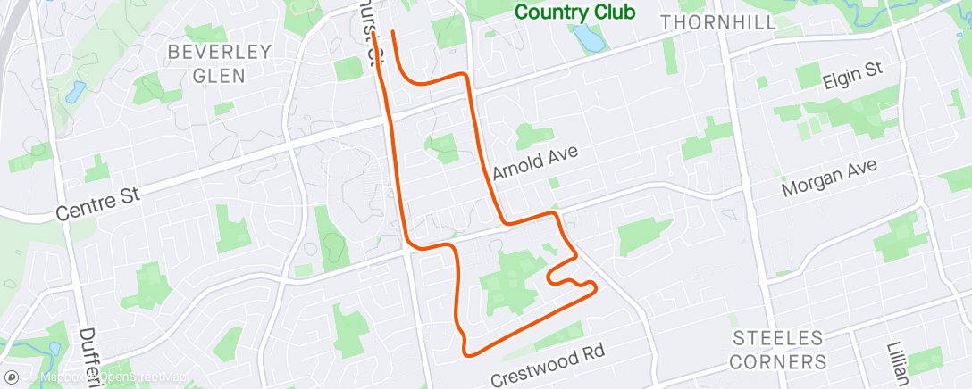 Map of the activity, Morning Run part 1 with Rosie