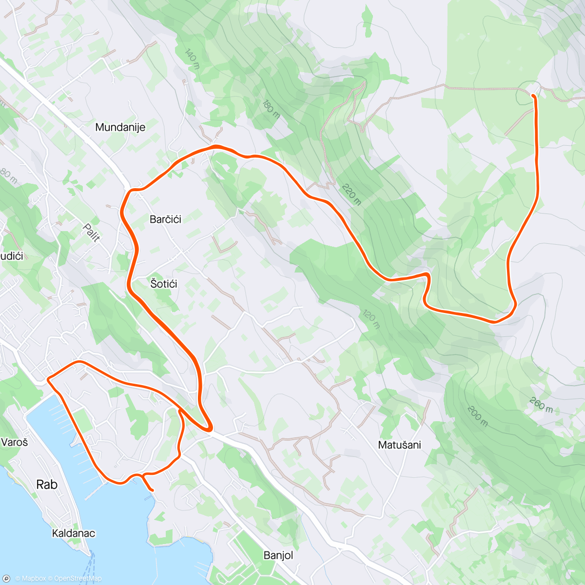 Map of the activity, ⛅ Rab Morning Ride