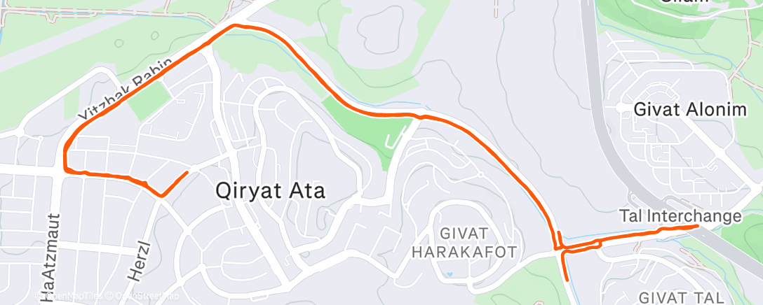 Map of the activity, Afternoon Run