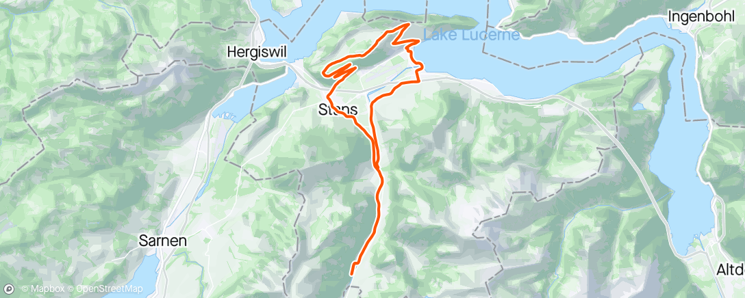 Mapa de la actividad (Mountainbike-Fahrt zur Mittagszeit)