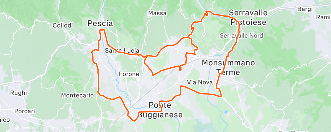 Map of the activity, Afternoon Ride