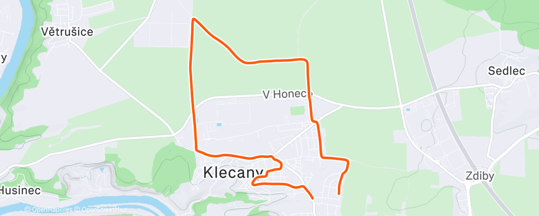 Map of the activity, Afternoon Run