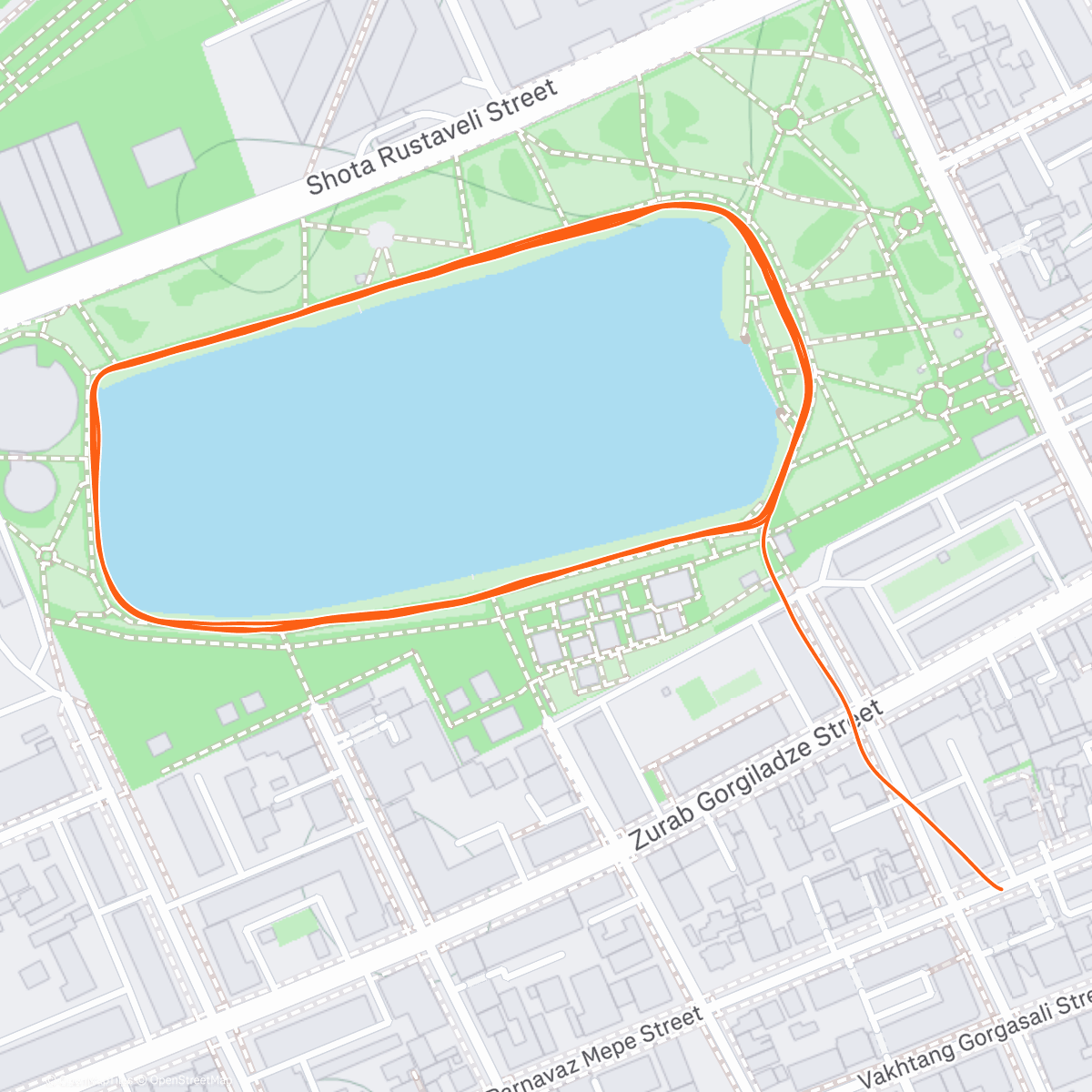 Map of the activity, 5K. Easy Run.