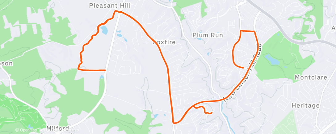 Map of the activity, Morning Run