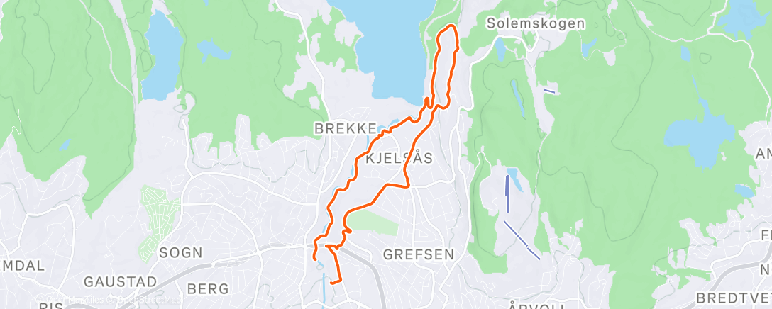 Map of the activity, Morning Run