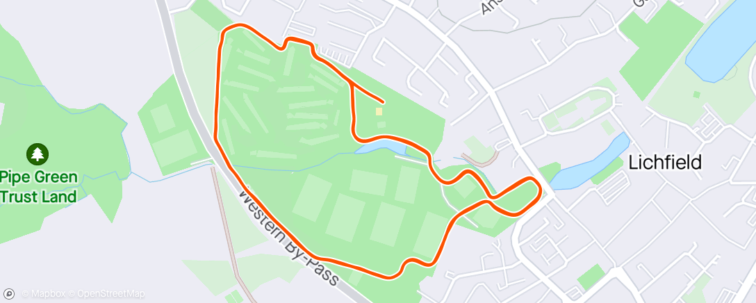 Map of the activity, Beacon Parkrun. Came 28th new PB.